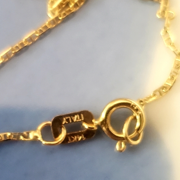 Opal Pink Gemstone 10k pendant 14k Necklace - Picture 4 of 4